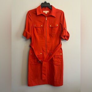 Michael Kors Vibrant Red Long Sleeve Dress